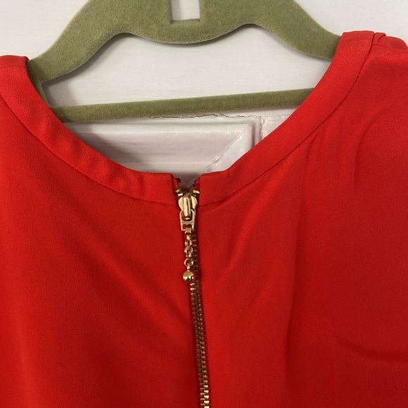 Red Silk Kate Spade Ruffle Dress - Picture 4 of 9